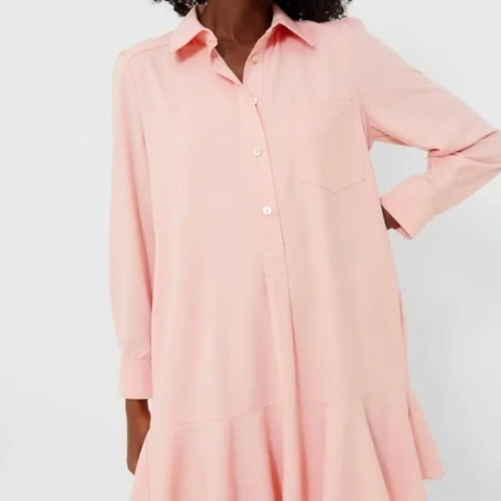 Tuckernuck Callahan Shirt Dress - Long Sleeve - XS - Powder Pink - Like New
